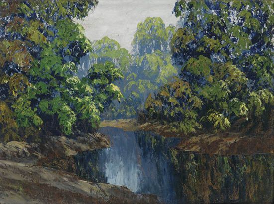 JOHN WESLEY HARDRICK (1891 - 1968) Untitled (Creek Landscape).